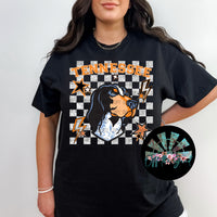 Checkered Faux Glitter TN Vols with Smokey PNG Digital Design