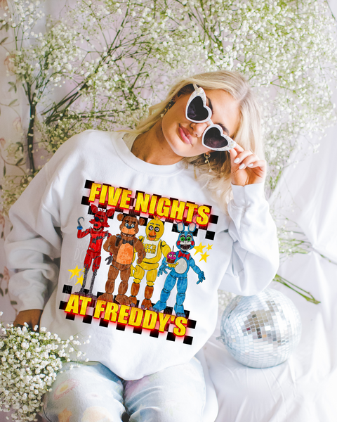 Checkered Five Nights at Freddy's T-Shirt and Sweatshirt