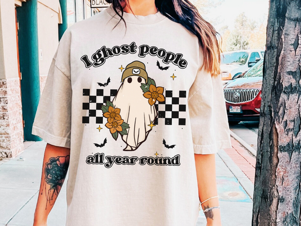 Checkered Floral I Ghost People all Year Round T-Shirt and Sweatshirt