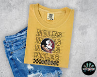 Stacked Checkered FSU Noles PNG Digital Design