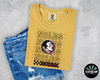 Stacked Checkered FSU Noles PNG Digital Design