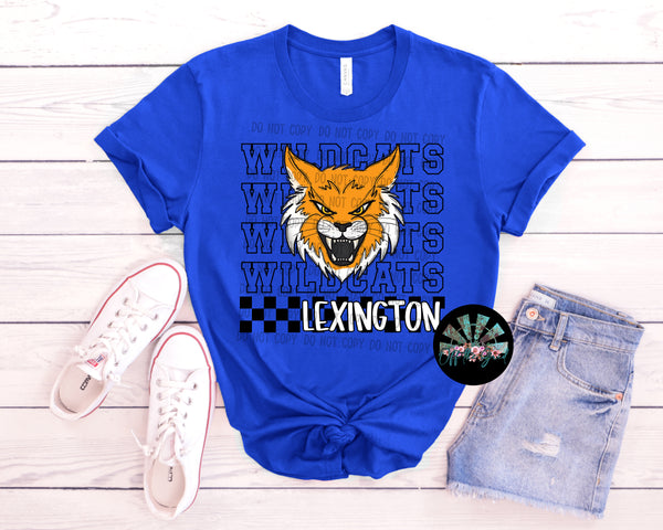 Stacked Checkered Kentucky Wildcats PNG Digital Design