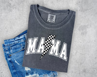 Checkered Lightening Bolt Mama (White Letters) T-Shirt