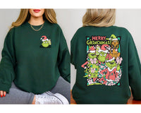 Checkered Merry Grinchmas T-Shirt and Sweatshirt