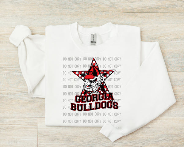 Checkered Star GA Old Dawg Tide PNG Digital Design