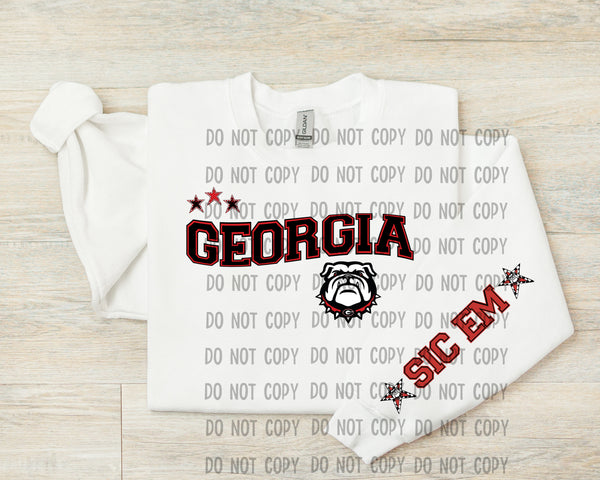 Checkered Star GA New Dawg PNG Digital Design