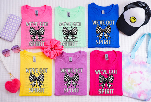 Checkered Cheer Bow We've Got Spirit PNG Digital Design
