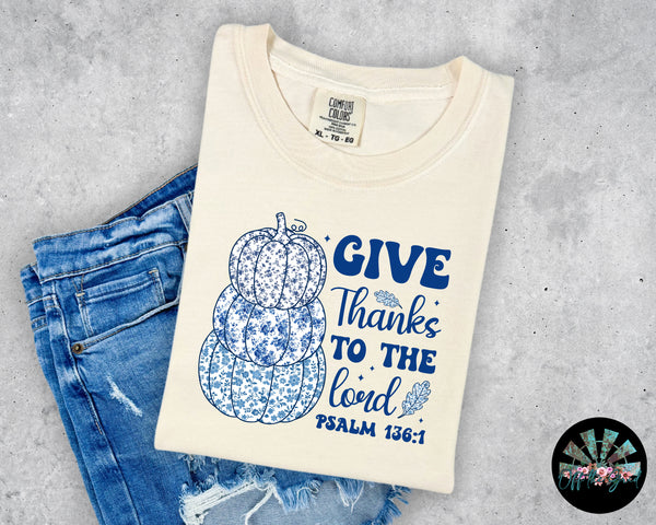Chinoiserie Pumpkins Give Thanks to the Lord T-Shirt and Sweatshirt