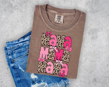 Pink Leopard Stacked Mama T-Shirt