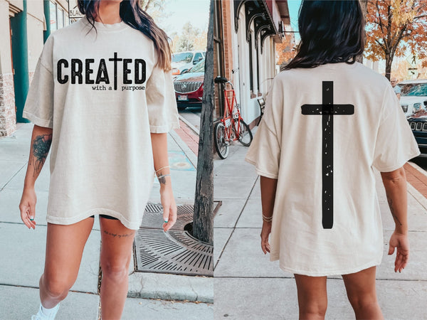 Created with a Purpose Cross T-Shirt and Sweatshirt