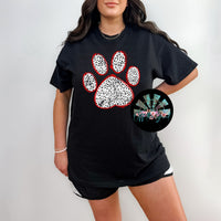 Red and Black Paw Print T-Shirt and Sweatshirt