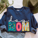 Faux Embroidery Dog Mom TShirt