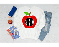 Custom Monogram Teacher Apple T-Shirt and Sweatshirt