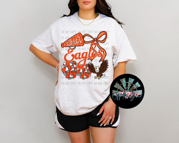 Eagles Cheer Collage Orange and Black PNG Digital Design