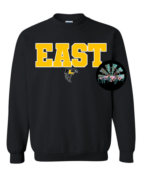 EAST (Gold Letters with White Outline) T-Shirt and Sweatshirt