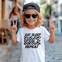 Eat Sleep Race Repeat Kids T-Shirt