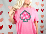 Turquoise and Pink Checkered Spades T-Shirt