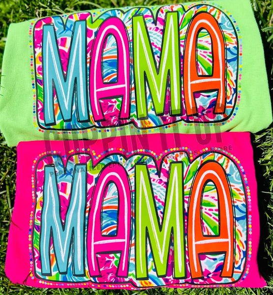 Neon Swirls Mama T-Shirt