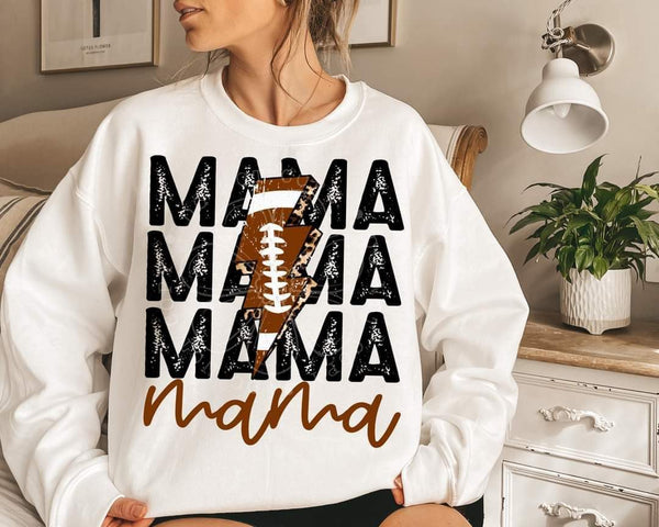 Lightening Bolt Football Mama T-Shirt and Sweatshirt