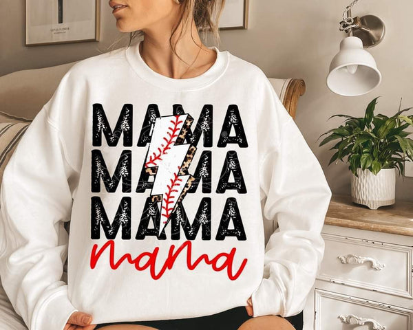 Lightening Bolt Baseball Mama T-Shirt and Sweatshirt