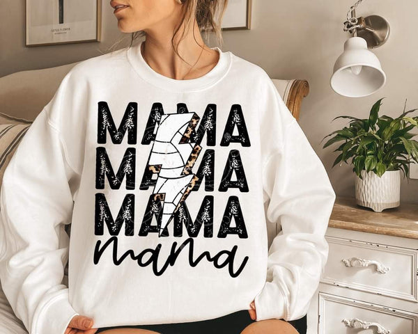 Lightening Bolt Volleyball Mama T-Shirt and Sweatshirt