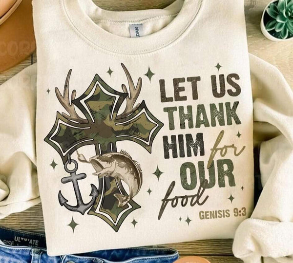 KIDS Let us Thank Him for our food T-Shirt