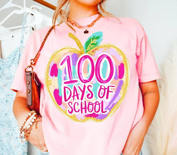 100 Days of School Apple T-Shirt and Sweatshirt