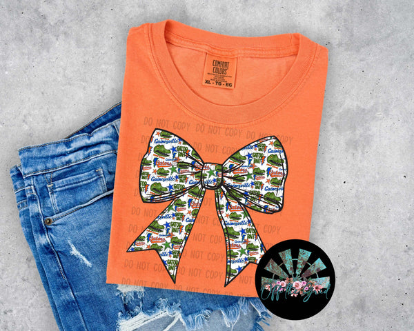 Fl Gator Bow PNG Digital Design