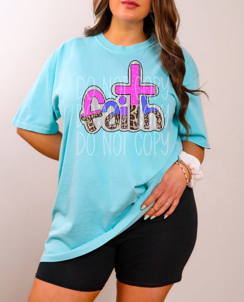 Leopard and Striped Faith T-Shirt