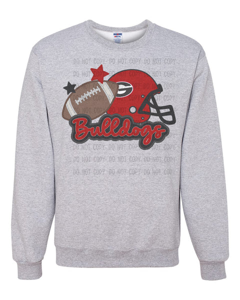 Faux Embroidery Bulldogs T-Shirt and Sweatshirt