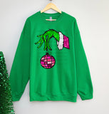 Faux Glitter Green Man Disco Hand T-Shirt and Sweatshirt