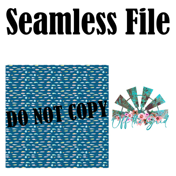 Fishing Lures Seamless File PNG Digital Design