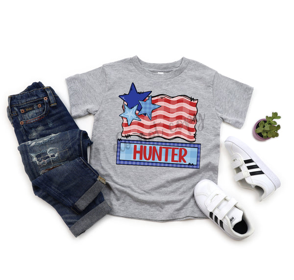 Flag with Name Patch T-Shirt