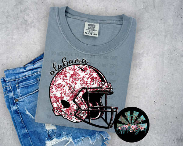 AL Floral Football Helmet PNG Digital Design