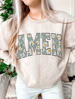 Floral Amen T-Shirt and Sweatshirt