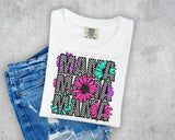 Floral Checkered Mama T-Shirt