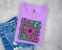 Floral Checkered Mama T-Shirt