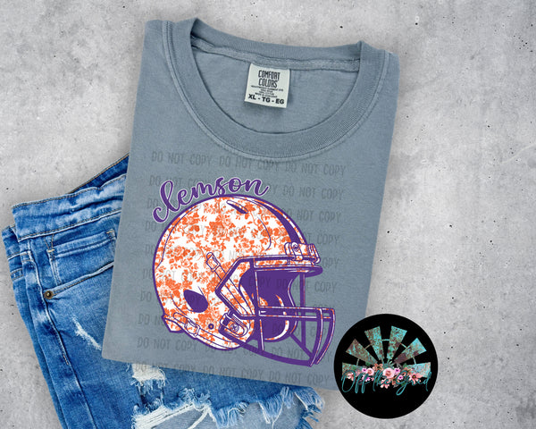 Clemson Floral Football Helmet #2 PNG Digital Design