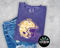 LSU Floral Football Helmet #1 PNG Digital Design