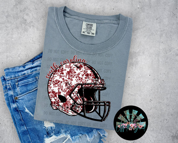SC Floral Football Helmet PNG Digital Design