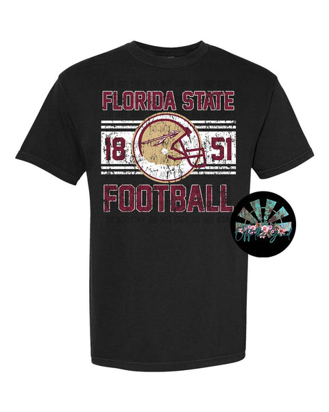 Distressed FSU Football with Helmet PNG Digital Design
