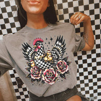 Flying Checkered Chicken T-Shirt