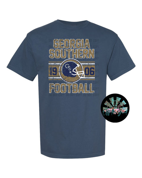 Distressed GSU Football with Helmet PNG Digital Design