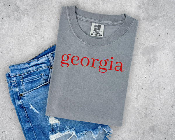 Georgia Script Red Letters T-Shirt and Sweatshirt