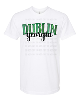 Green Glitter Dublin GA (Black Outline) T-Shirt