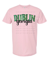 Green Glitter Dublin GA (Black Outline) T-Shirt