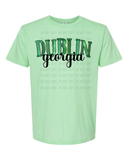 Green Glitter Dublin GA (Black Outline) T-Shirt