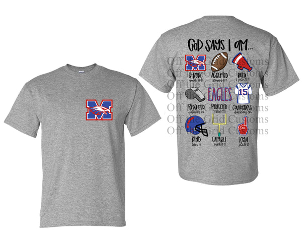 KIDS God Says I am ... Montgomery County Eagles T-Shirt