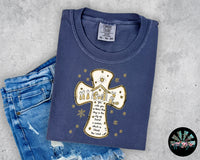 Gold Cross For Unto us a Child is Born T-Shirt and Sweatshirt