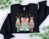 Gold and Pink Floral Nutcrackers and Christmas Tree T-Shirt and Sweatshirt